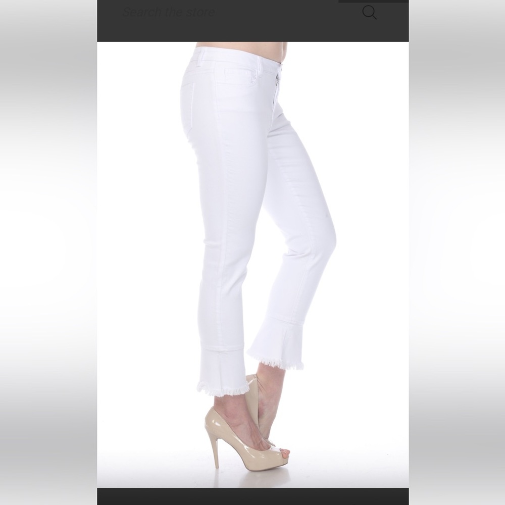 AZI White Frayed Hem Jeans 10